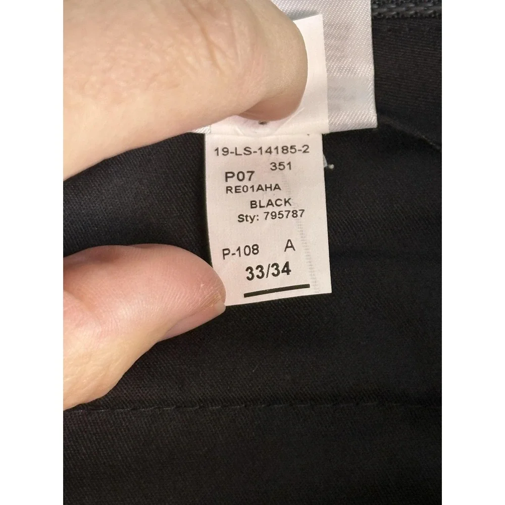 Banana Republic Pants Mens 33x34 Black Slim Fit Stretch Chino Straight Casual